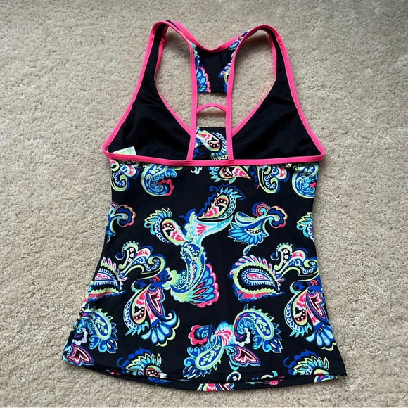 ✨RAJ Swim Women’s Black Paisley Tankini Swim Top - S - VGUC - Picture 2 of 6